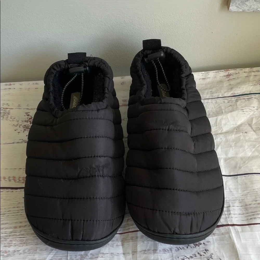 Eddie Bauer Black Quilted Kids Slippers